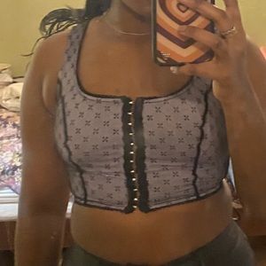 SHEIN Purple Eyelet crop top